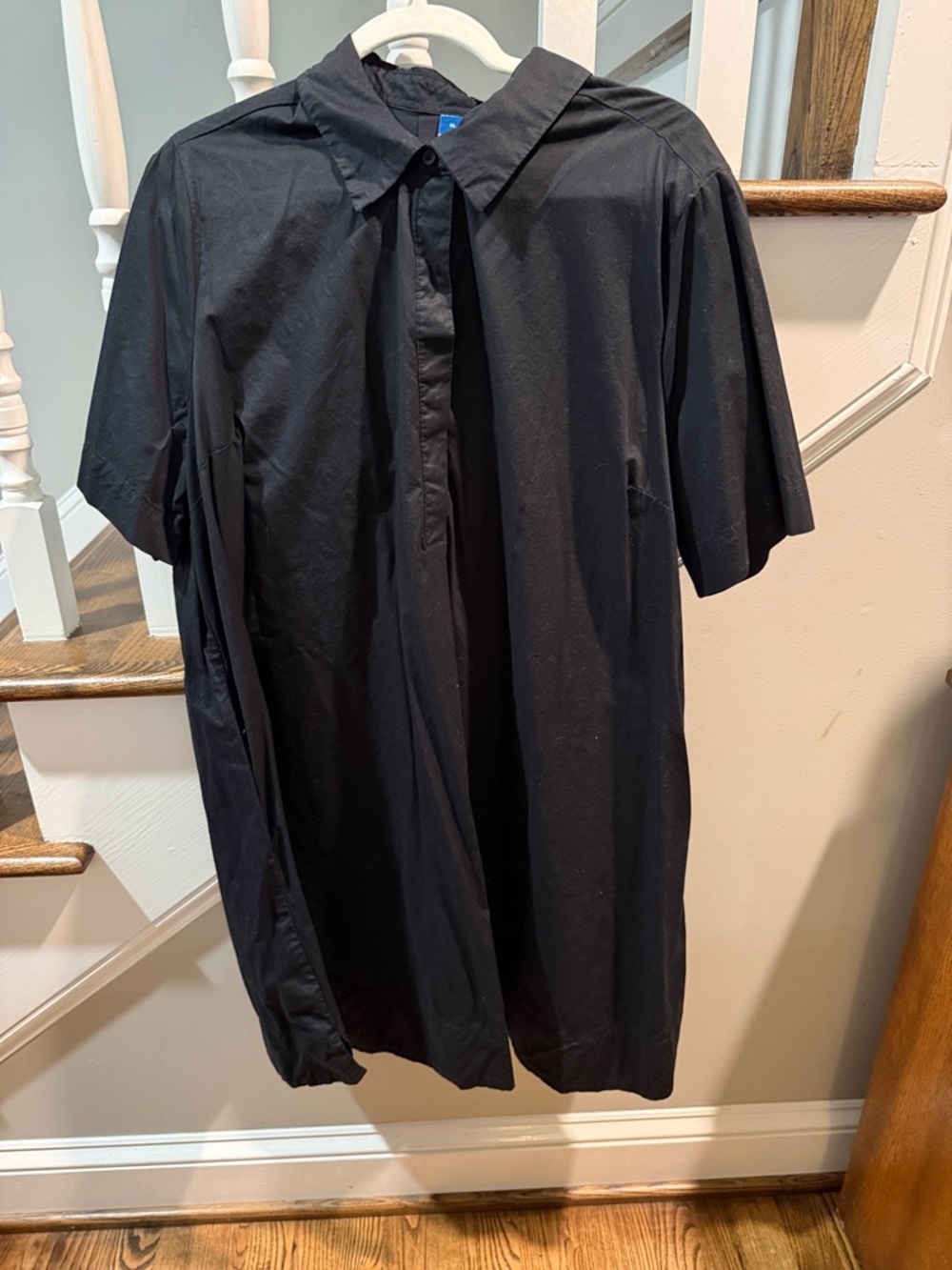 Old Navy Black Button-Front Shirt Swing dress